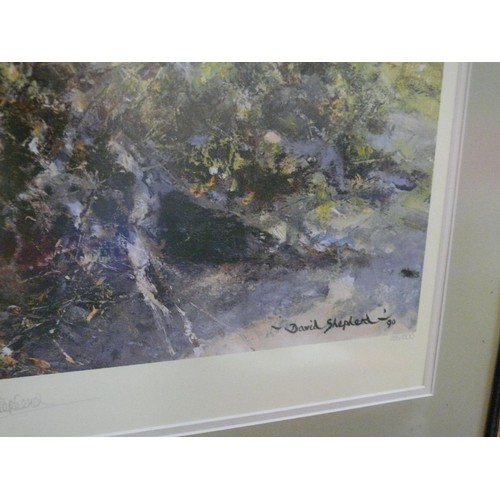 292 - VERY LARGE FRAMED AND GLAZED PRINT OF THE SENTINEL BY DAVID SHEPHERD LIMITED EDITION 286/1500