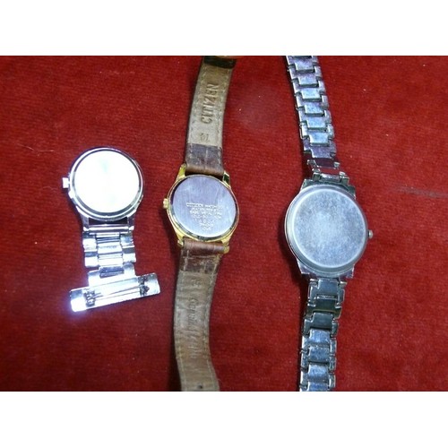 9 - LADIES CITIZEN WATCH WITH DATE APERTURE, WORKING, NURSES FOB WATCH BY INGERSOLL WORKING AND A SILVER... 