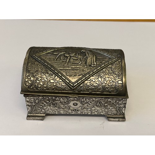 39 - A SILVER PLATE JEWEL BOX