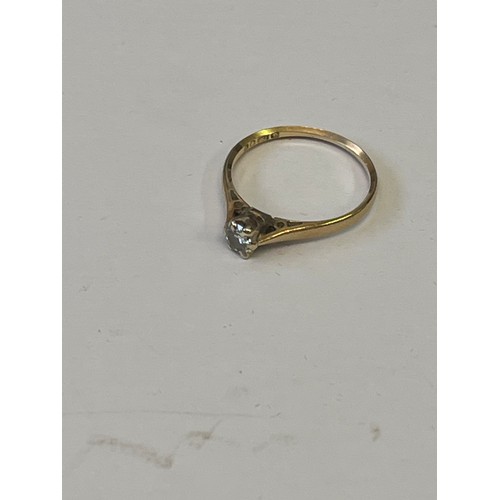 46 - ANTIQUE DIAMOND SOLITAIRE RING 9CT GOLD SIZE K WEIGHT 1.4GR REAL DIAMOND