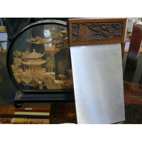 328 - ORIENTAL DIORAMA DISPLAY AND A LASER ENGRAVED SHIP DESIGN PLAQUE