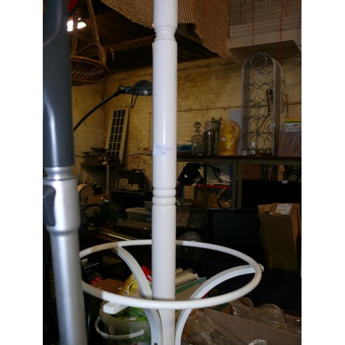 343 - LARGE WOODEN WHITE PAINTED COAT/UMBRELLA STAND