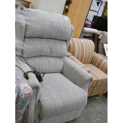 373 - GREY RISE AND RECLINE ARMCHAIR