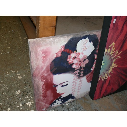 332 - 2 CANVAS ART PICTURES