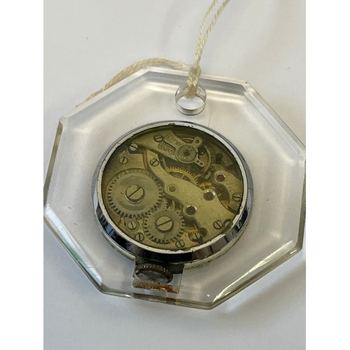 55 - A VINTAGE SKELETON PENDANT WATCH 60'S WORKING