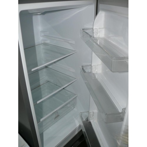 445 - SMALL DARK GREY FRIDGE FREEZER, FULLY WORKING