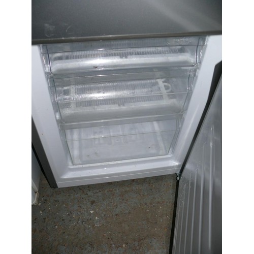 445 - SMALL DARK GREY FRIDGE FREEZER, FULLY WORKING