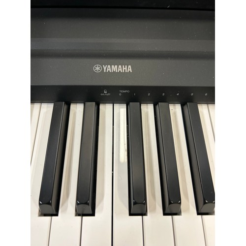 59B - YAMAHA DIGITAL PIANO P-35 COMPLETE WITH POWER SUPPLY, STAND, KEYBOARD COVER, ADJUSTABLE HEIGHT STOOL... 