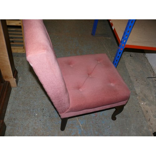 466 - DUSKY PINK VELOUR NURSING CHAIR