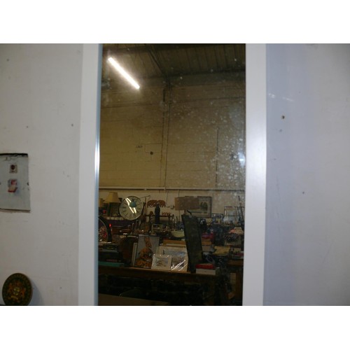 462 - TALL WHITE FRAMED WALL MIRROR