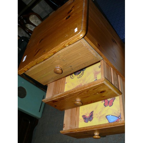 443 - PAIR OF PINE 3 DRAWER BEDSIDES