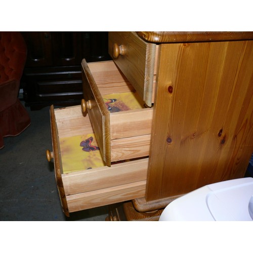 443 - PAIR OF PINE 3 DRAWER BEDSIDES