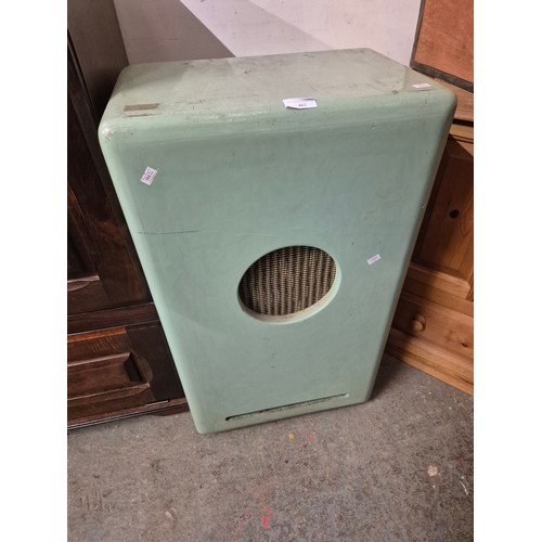 461 - LARGE VINTAGE GOODMANS AXIETTE 8 SPEAKER IN GREEN CABINET