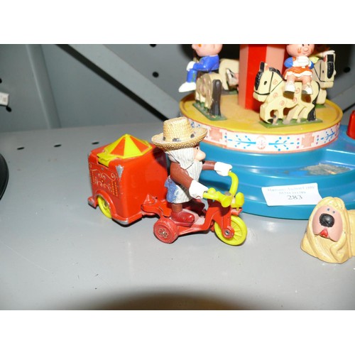 Corgi vintage 1970's Magic Roundabout wind up toy, with figures