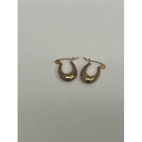 48 - Three pairs of 9ct gold loop earrings together with one single, total weight 2.64g.