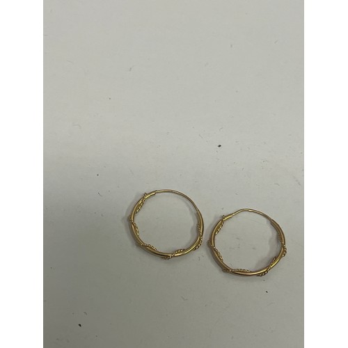 48 - Three pairs of 9ct gold loop earrings together with one single, total weight 2.64g.