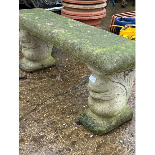 403 - Artificial stone garden bench with squirrel supports