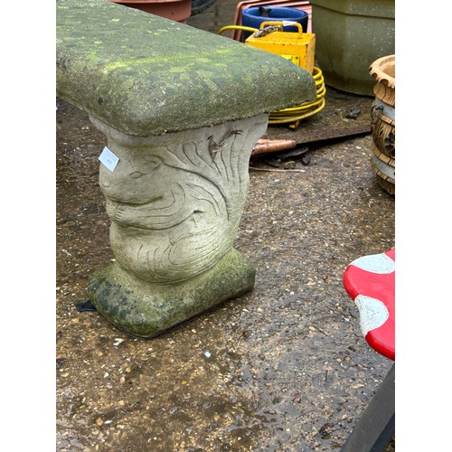 403 - Artificial stone garden bench with squirrel supports