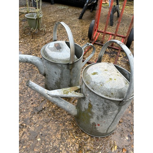 407 - 2 galvanised watering cans