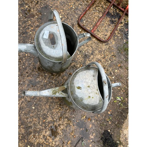 407 - 2 galvanised watering cans