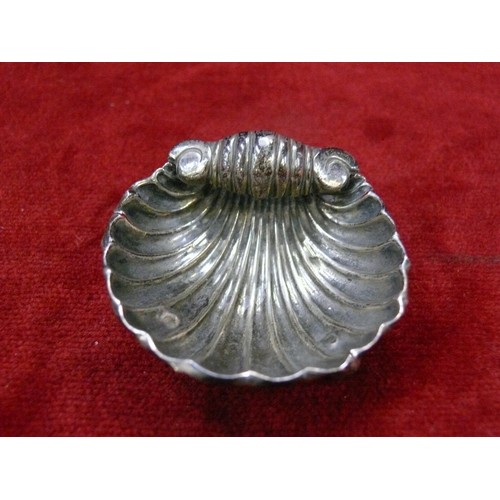 17 - Victorian silver salt in the form of a shell, Birmingham 1898, maker's mark for Thomas Hayes.