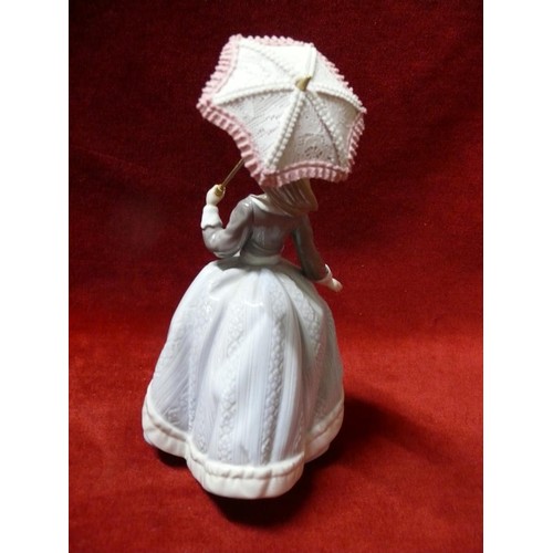 4 - Lladro 'Angela' girl with parasol porcelain figurine. #5211 75B23M