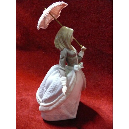 4 - Lladro 'Angela' girl with parasol porcelain figurine. #5211 75B23M