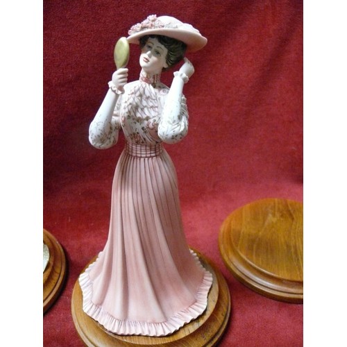 5 - Four Capo-di-monte Ipa porcelain women figurines:
1x Pink dress lady #215/1500
1x Blue dress lady wi... 