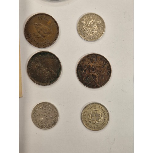 14G - Small collection of coins, including Festival of Britain crown piece in box.