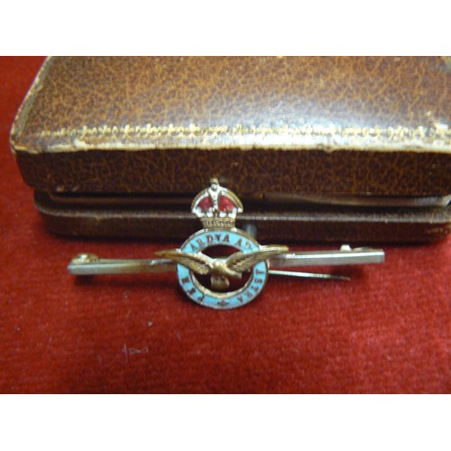 106G - RAF enamel bar brooch in the original box.