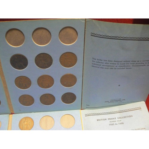 113B - 2x presentation folders of Great Britain Pennies.