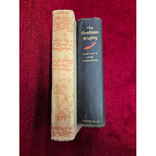 212 - Stories from the Arabian Nights. 2x hardback books and a small framed verse of Abou Ben Adhem (Leigh... 