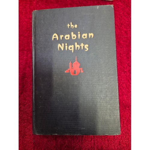 212 - Stories from the Arabian Nights. 2x hardback books and a small framed verse of Abou Ben Adhem (Leigh... 