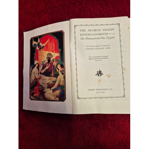 212 - Stories from the Arabian Nights. 2x hardback books and a small framed verse of Abou Ben Adhem (Leigh... 