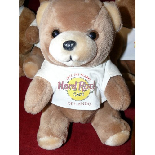 122 - A SET OF 7 HARD ROCK CAFE BEARS WITH VARIOUS PLACE NAMES