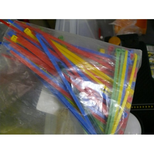 163 - LARGE BOX OF DIY AND TOOLS TO INCLUDE EXTENSION LEAD, TILE CUTTER, HIGH VIS ETC