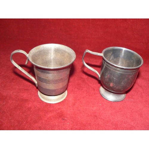 416 - Job lot of copper & pewter, including tankards, an oil jug, footed bucket and middle eastern brass &... 