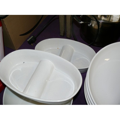 183 - COLLECTION OF SERVING BOWLS, PLATES ETC