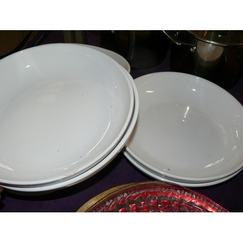 183 - COLLECTION OF SERVING BOWLS, PLATES ETC