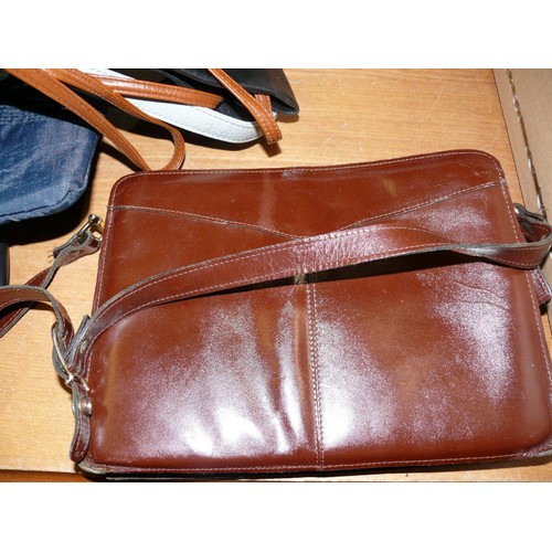 204 - SELECTION OF LADIES GOOD QUALITY HANDBAGS, MANY LEATHER