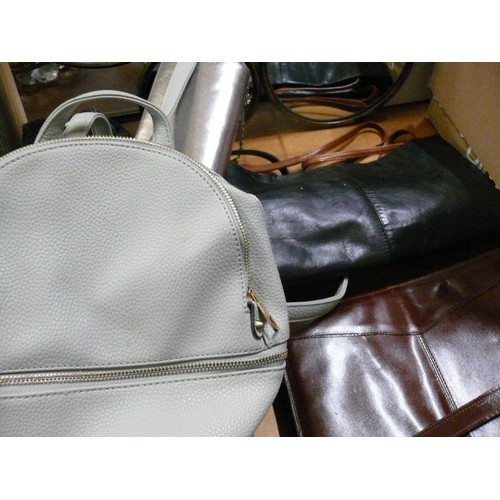 204 - SELECTION OF LADIES GOOD QUALITY HANDBAGS, MANY LEATHER