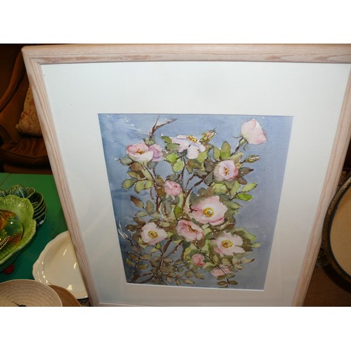 207 - FRAMED AND GLAZED WATERCOLOUR DELICATE ROSES BY THE BRITISH SCHOOL, UNSIGNED BUT ATTRIBUTED TO DOROT... 