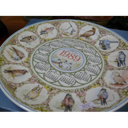 221 - SET OF 5 WEDGWOOD RSPB COLLECTOR CALENDAR PLATES 1986 TO 1990