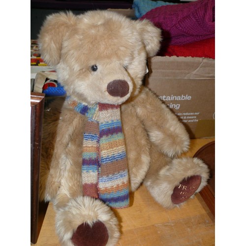 239 - FRASER TEDDY BEAR 2001 WITH MULTICOLOURED SCARF