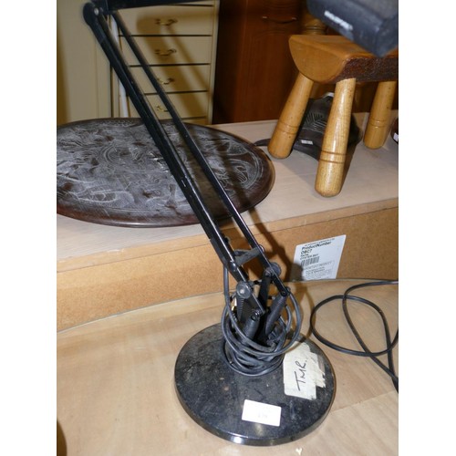 439 - VINTAGE BLACK ANGLEPOISE STYLE DESK LAMP