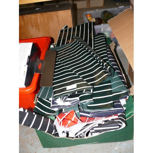 244 - BOX OF STRIPED VINYL FABRIC