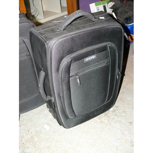 264 - SET OF 3 BLACK SUITCASES BY SHURE