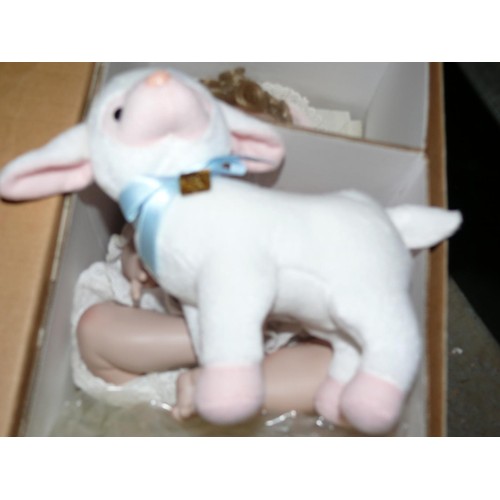 269 - ASHTON DRAKE BABY BO PEEP DOLL WITH SHEEP TOY, BOXED AS NEW