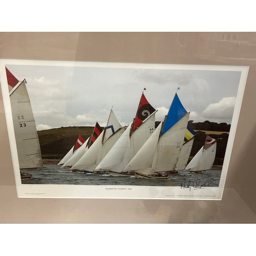 449 - FRAMED AND GLAZED PHOTO OF FALMOUTH CLASSICS 2005 SIGNED BY ANDY CAMPBELL