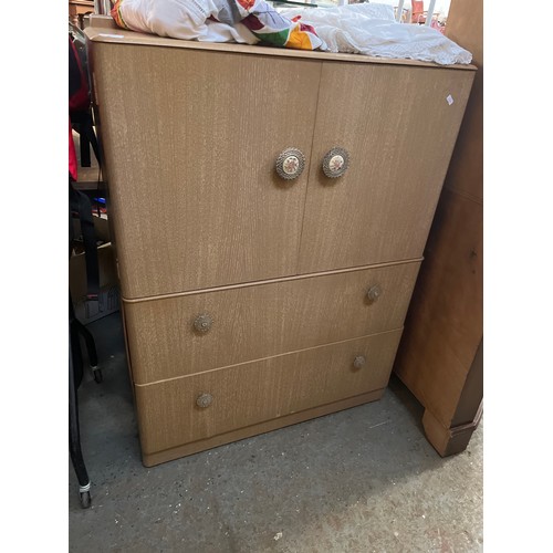 471 - RETRO CUPBOARD WITH 2 DRAWERS AND TAPESTRY HANDLES